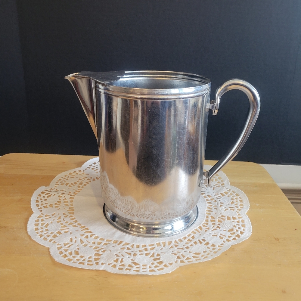 Vintage Stainless Steel Water Pitcher by Legion Utensils. 8 cup capacity